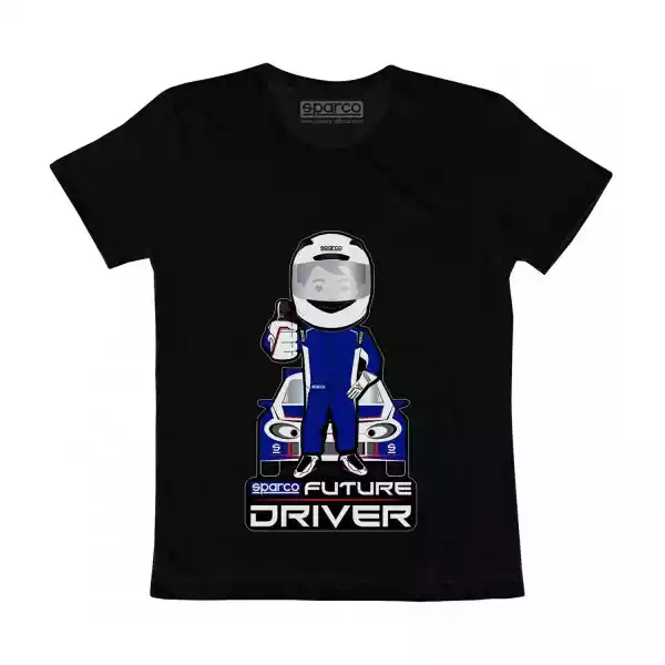 Koszulka T-Shirt Dziecięca Future Driver Sparco Czarna