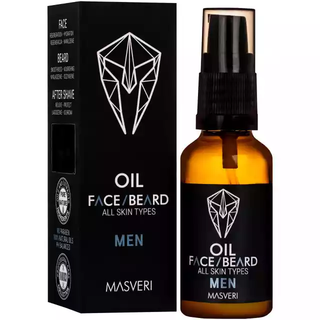 Masveri Face Beard Oil All Skin Types - Olejek Do Twarzy I Brody