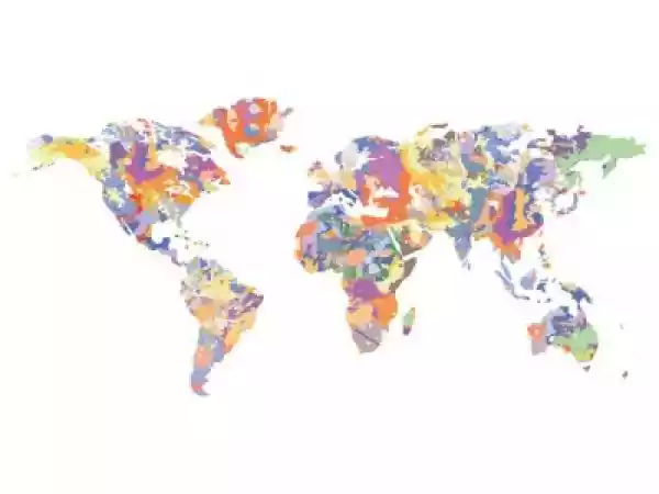 Fototapeta Watercolor Map Of The World, Vector Illustration