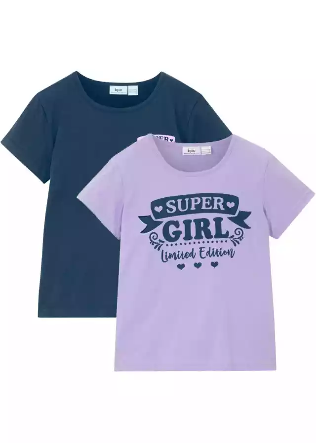 T-Shirt Dziewczęcy (2 Szt.), Bawełna Organiczna