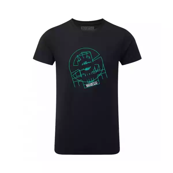 Koszulka T-Shirt Męska Sparco New Tron Czarna
