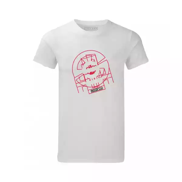 Koszulka T-Shirt Męska Sparco New Tron Biała