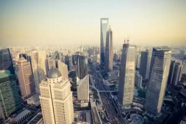 Fototapeta Bird 's Eye View Shanghai Centrum Finansowe O Zmierzc