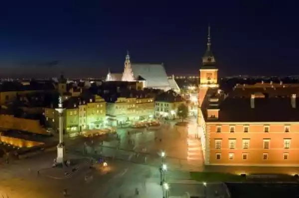 Fototapeta Warszawa Stare Miasto W Nocy