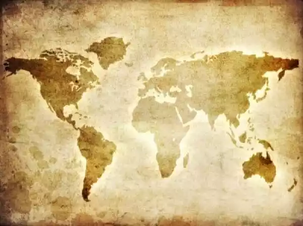 Fototapeta Mapa Świata Na Papierze