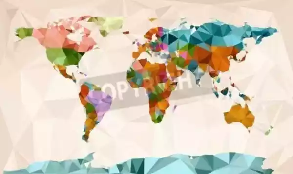 Fototapeta Mapa Świata Wektor Geometryczny Wzór