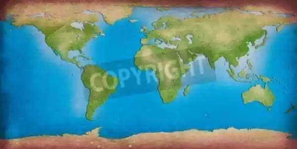 Fototapeta Recycle Mapa Świata Dla Tła