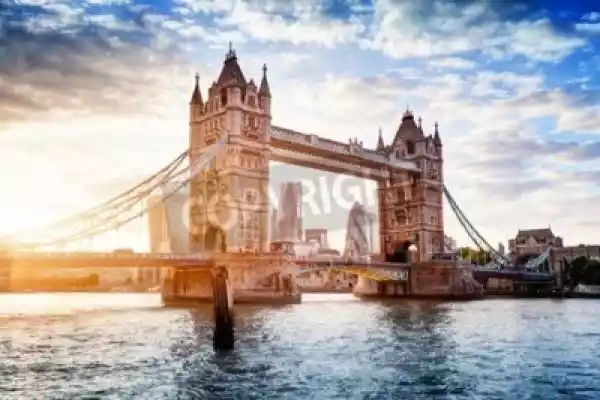 Fototapeta Tower Bridge W Londynie, W Wielkiej Brytanii. Zachód 
