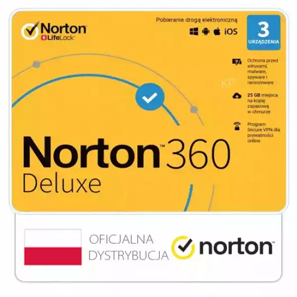Norton 360 Deluxe 3 Pc /1 Rok (Nie Wymaga Karty)