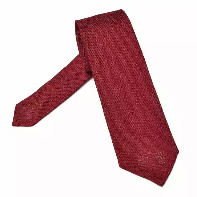 Elegancki Czerwony Krawat Z Grenadyny O Drobnym Splocie Bez Pods