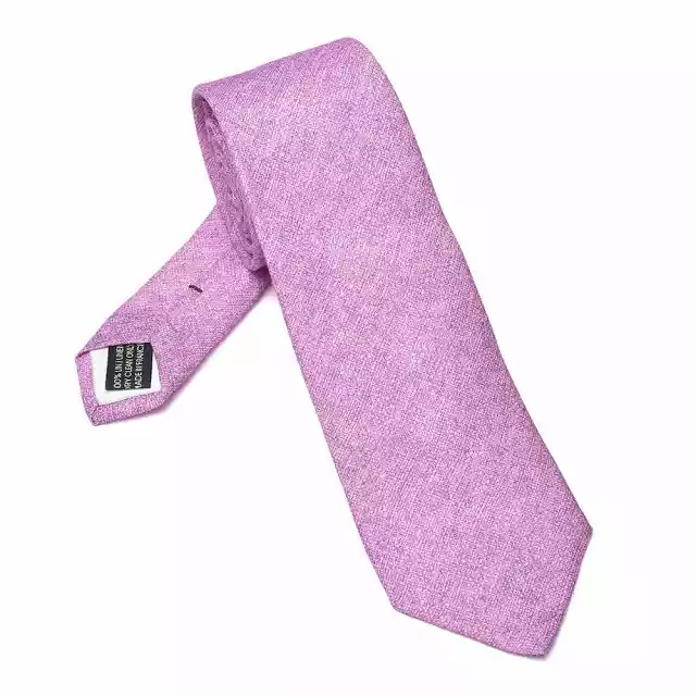 Elegancki Długi Lniany Krawat Van Thorn W Różowo Fioletowy Melan