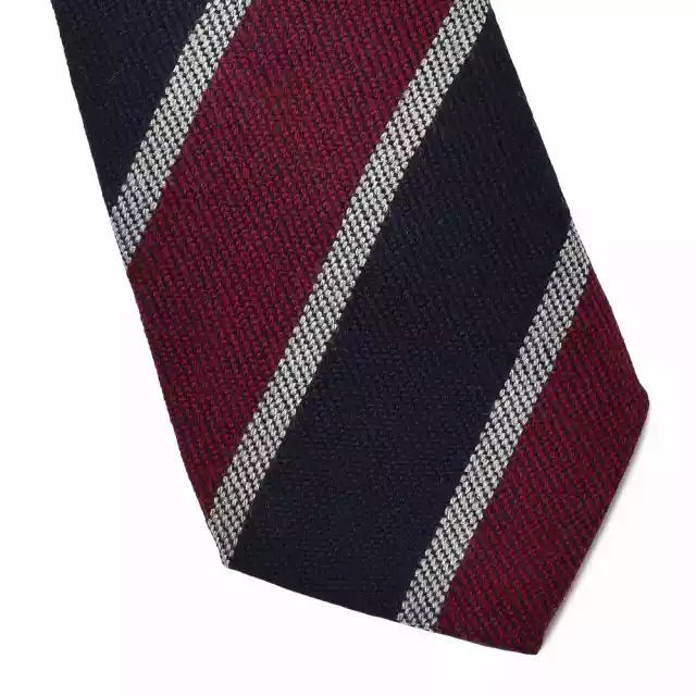 Wełniany Krawat Van Thorn W Granatowe I Bordowe Pasy