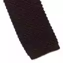 Klasyczny Brązowy Krawat Knit Marki Hemley 