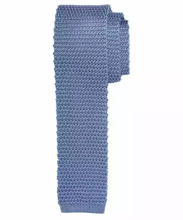 Błękitny Jedwabny Krawat Z Dzianiny (Knit)
