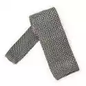 Biało Granatowy Krawat Knit Van Thorn