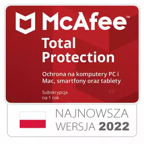 Antywirus Mcafee Total Protection 1Pc / 1Rok
