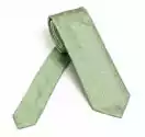 Elegancki Zielony Krawat Jedwabny Van Thorn W Mały Biały Wzór Pa