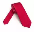 Elegancki Długi Czerwony Krawat Jedwabny Van Thorn W Granatowe I
