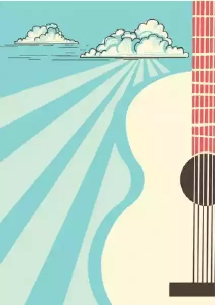 Obraz Plakat Muzyki Country Z Gitara Akustyczna Instrument Muzyc