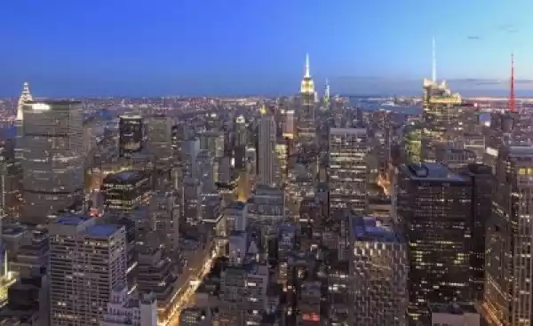 Obraz New York City Skyline O Zmierzchu, Stany Zjednoczone