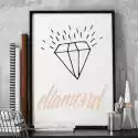 Diament - Stylowy Plakat W Ramie , Wymiary - 40Cm X 50Cm, Kolor 