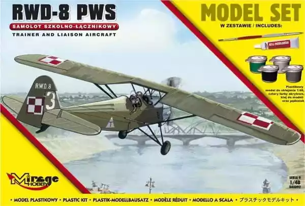 Model Do Sklejania R.w.d.-8 Pws Polski Samolot Szkolno-Łącznikow