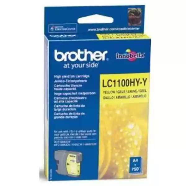 Tusz Oryginalny Brother Lc-1100Hy Y (Lc1100Hyy) (Żółty) - Darmow