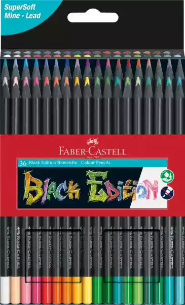 Kredki Ołówkowe Black Edition Faber-Castell, 36 Kolorów