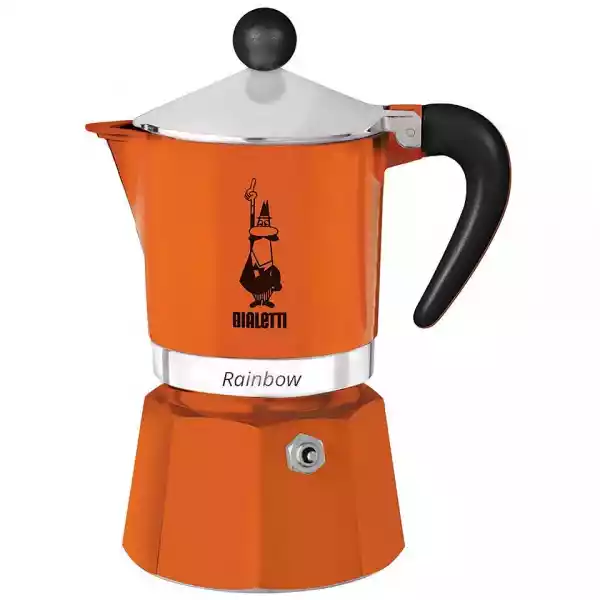 Kawiarka Aluminiowa Ciśnieniowa Bialetti Rainbow Pomarańczowa - 