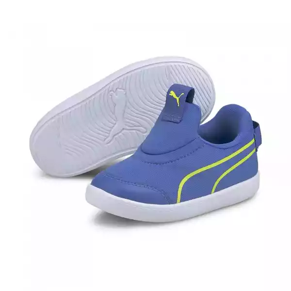 Buty Sportowe Dziecięce Puma Courtflex V2 Slip On Inf Niebieskie
