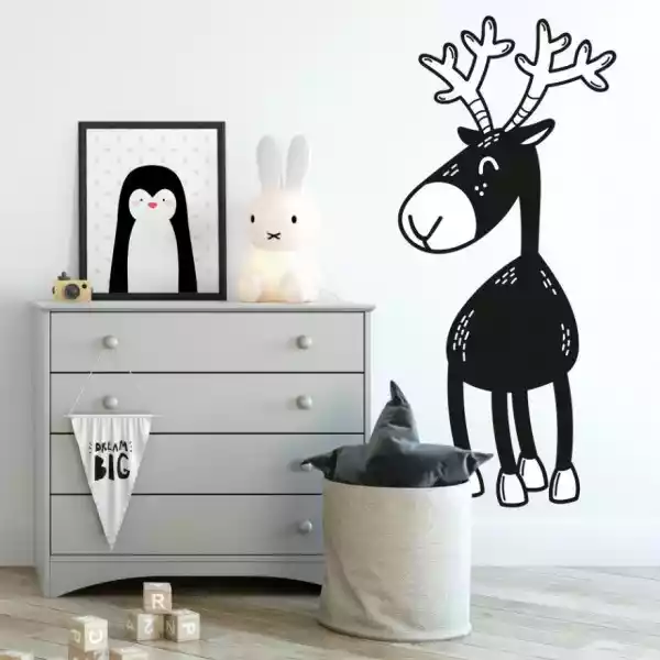 Naklejka Na Ścianę - Cute Deer , Wymiary Naklejki - Szer. 40Cm X