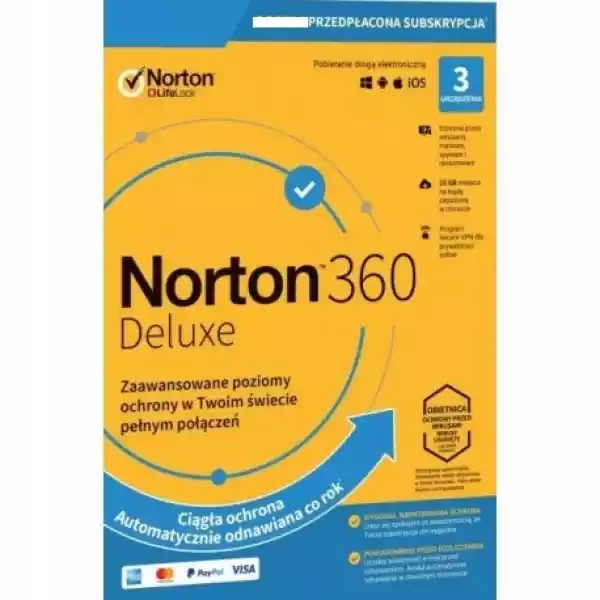 Norton 360 Deluxe 3 Pc 6 Miesięcy + Secure Vpn