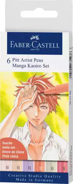Zestaw 6 Pisaków Pitt Artist Pen Manga Kaoiro Faber-Castell