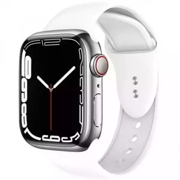 Pasek Crong Sport Liquid Band Do Apple Watch 49/45/44/42Mm, Biał