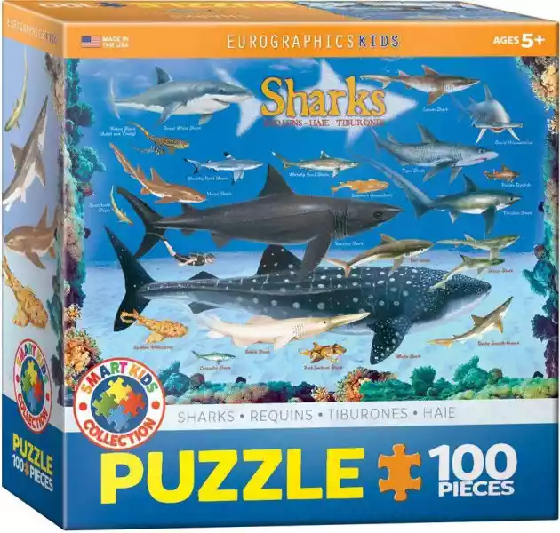 Puzzle 100 Smartkids Sharks 6100-0079 -
