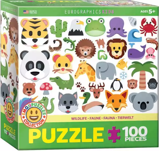 Puzzle 100 Smartkids Emojipuzzle Wildlife Anim 6100-5395 -
