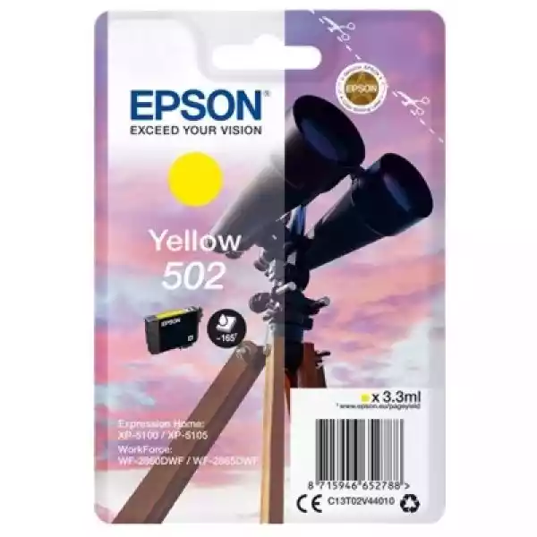 Tusz Oryginalny Epson 502 (C13T02V44010) (Żółty) - Darmowa Dosta