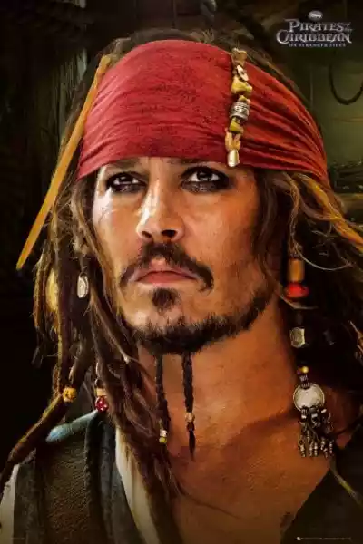 Piraci Z Karaibów Johnny Depp Red Bandana - Plakat