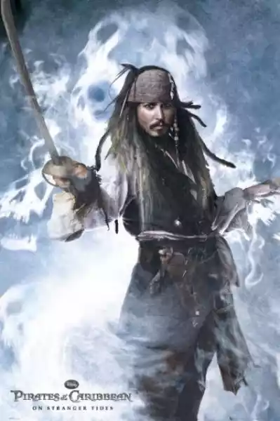 Piraci Z Karaibów Jack Sparrow Z Szablą - Plakat