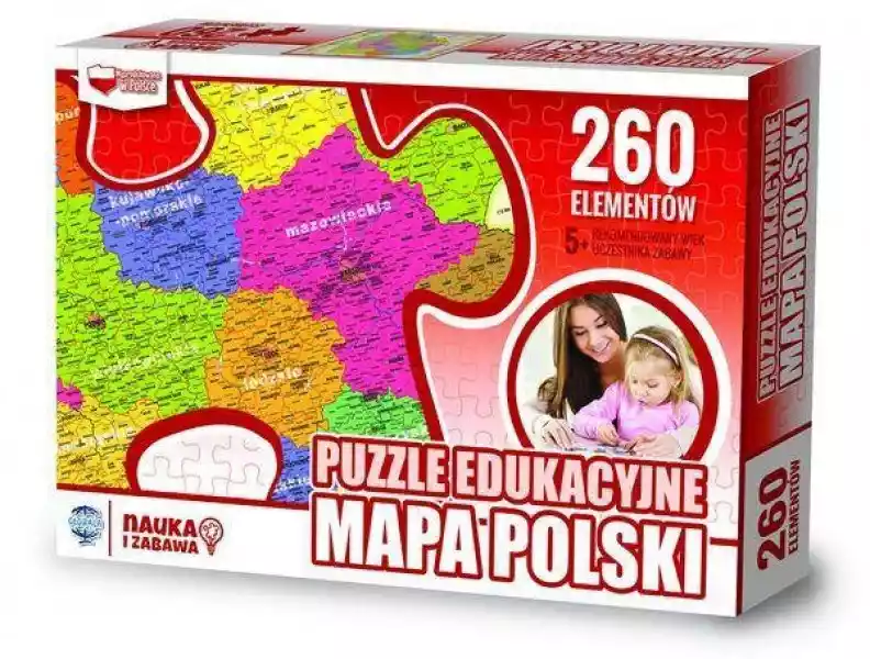 Puzzle 260 Edukacyjne Mapa Polski -