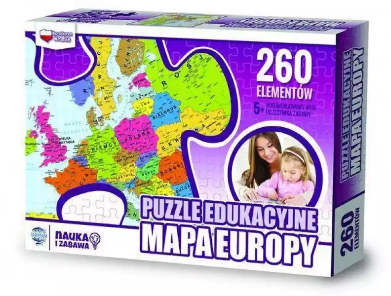 Puzzle 260 Edukacyjne Mapa Europy -