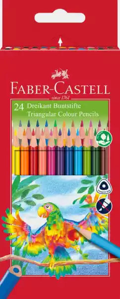 Kredki Ołówkowe Trójkątne Faber-Castell, 24 Kolory