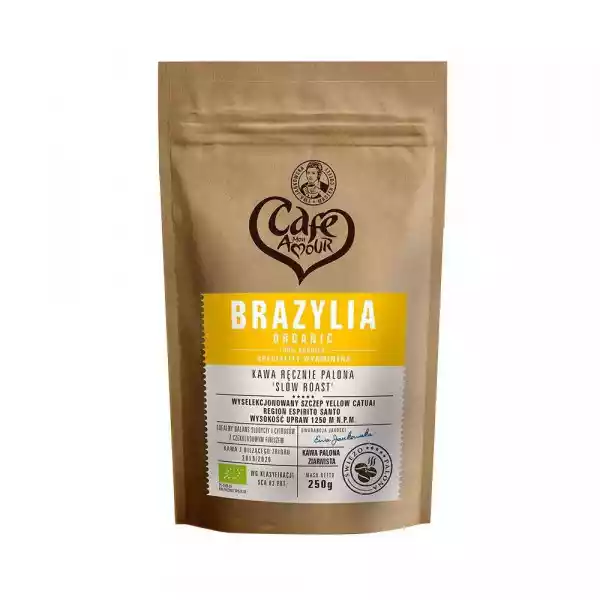Kawa Ziarnista Ręcznie Palona 100% Arbica Brazylia 250 G