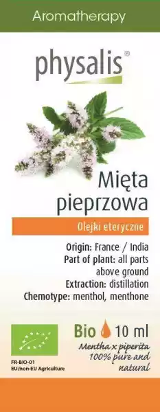 Physalis − Mięta Pieprzowa, Olejek Eteryczny Bio − 10 Ml