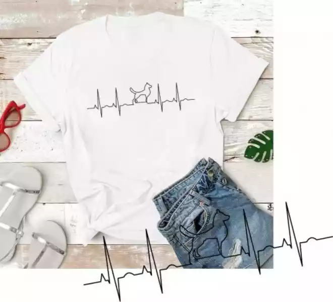 Koszulka Damska Bicie Serce Z Psem