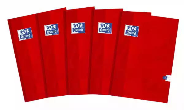 Brulion Oxford Esse A4, 96 Kartek, Kratka Z Marginesem, Czerwony