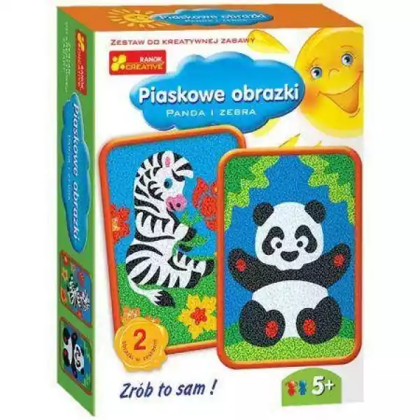 Piaskowe Obrazki Panda I Zebra -