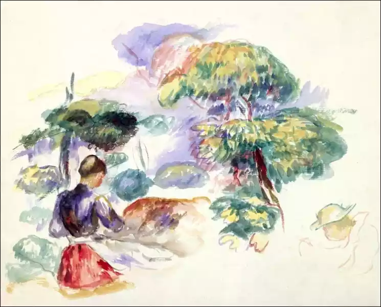 Landscape With A Girl, Auguste Renoir - Plakat Wymiar Do Wyboru: