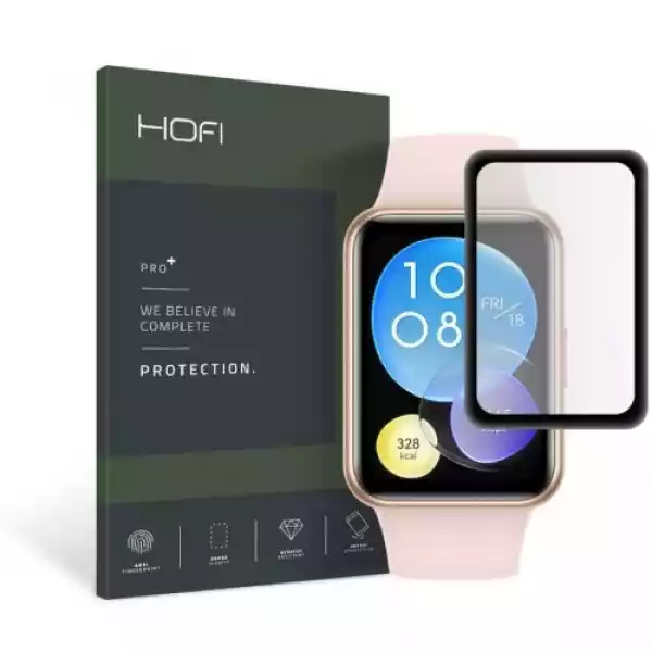 Szkło Hybrydowe Hofi Hybrid Pro+ Huawei Watch Fit 2, Czarna Ramk