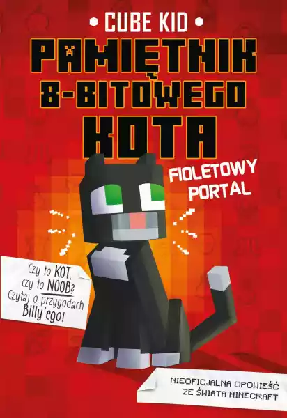 Fioletowy Portal Pamiętnik 8-Bitowego Kota Minecraft Pamiętnik 8